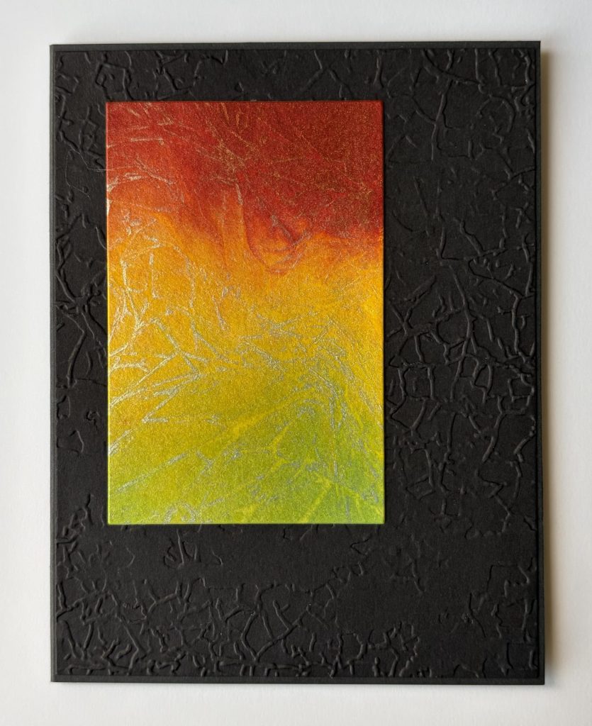 Card base with crackle inked panel