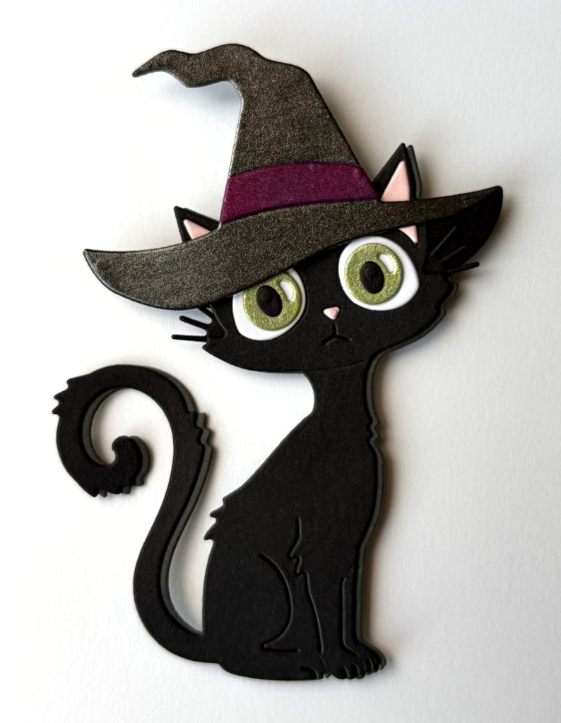 Bewitched black cat die-cut