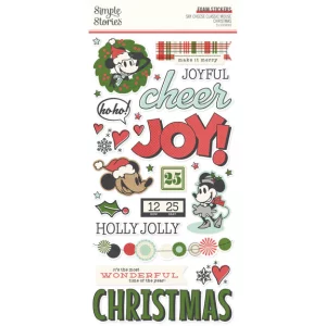 Say Cheese Classic Mouse Christmas - Foam Stickers