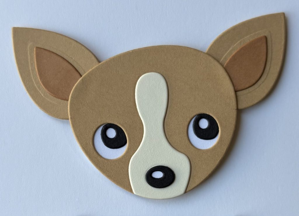 Assembled Fur-Ever Fabulous dog head die-cut