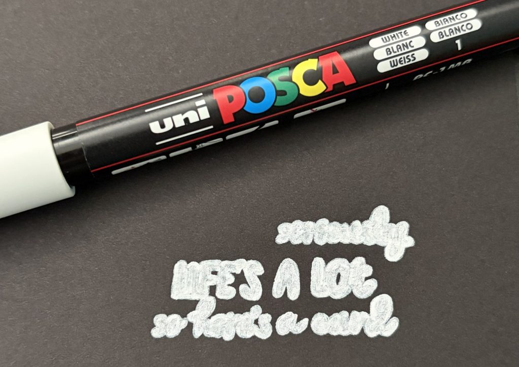 Trace with a white Posca paint pen