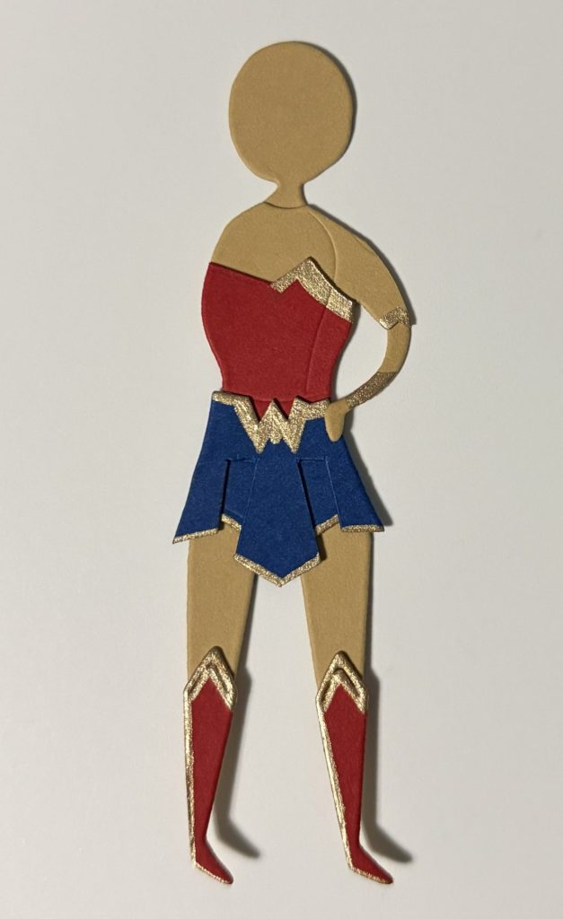 Customized female superhero die-cut