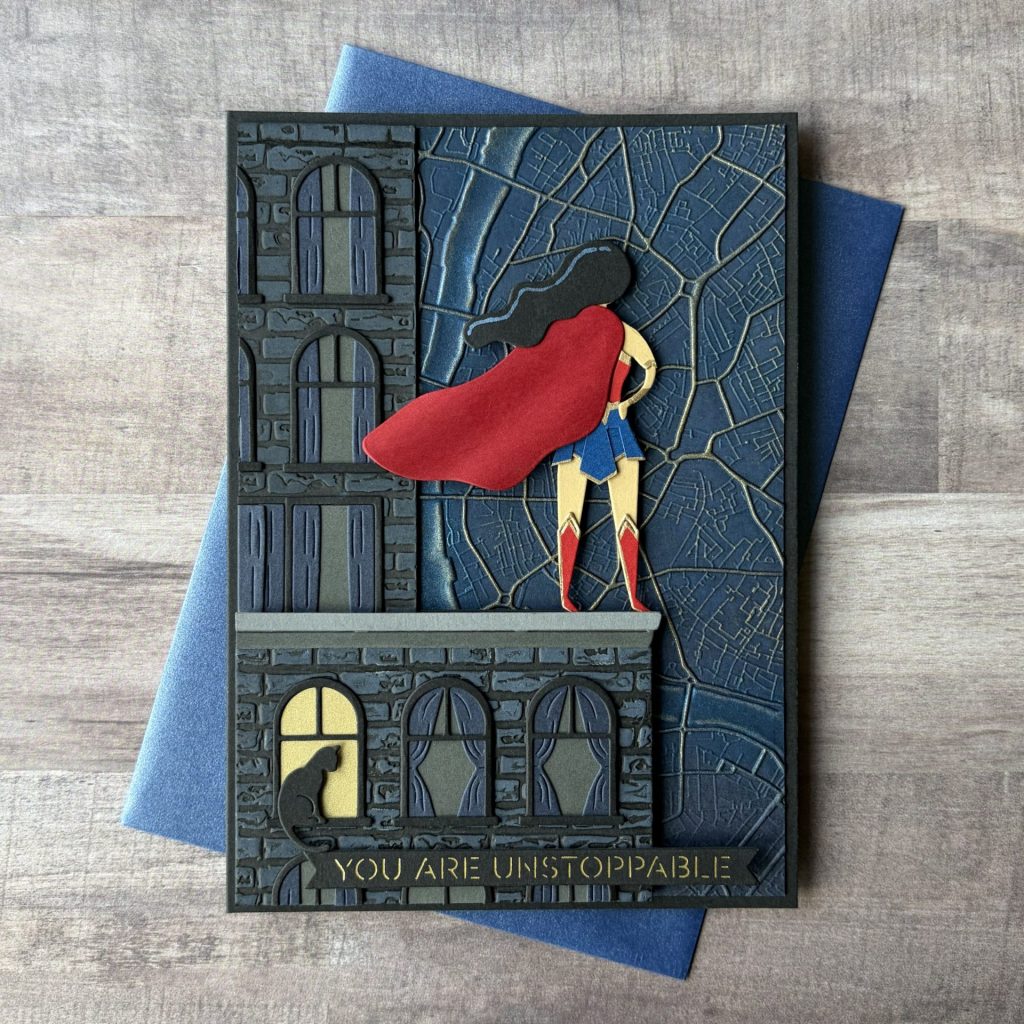 Spellbinders March Clubs - Wonder-ful City Hero Card