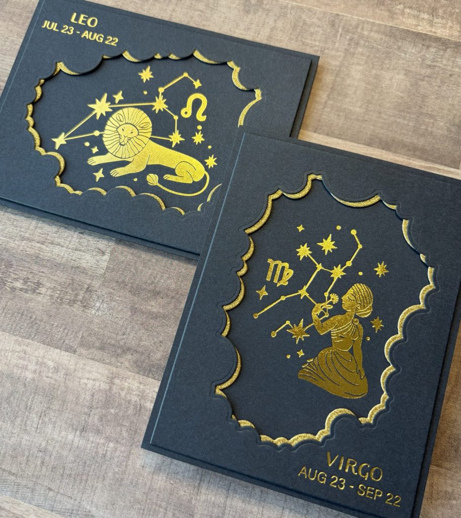 Block Print Zodiacs Cards