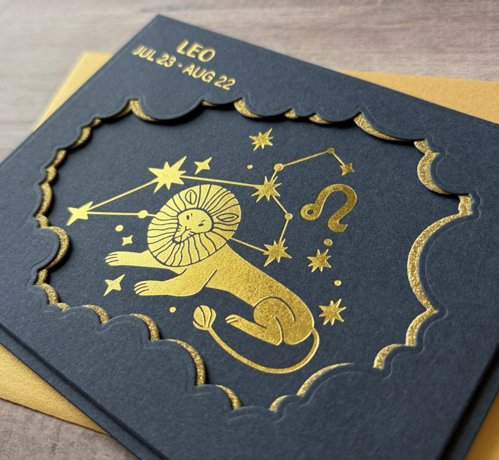 Leo Block Print Zodiacs Card