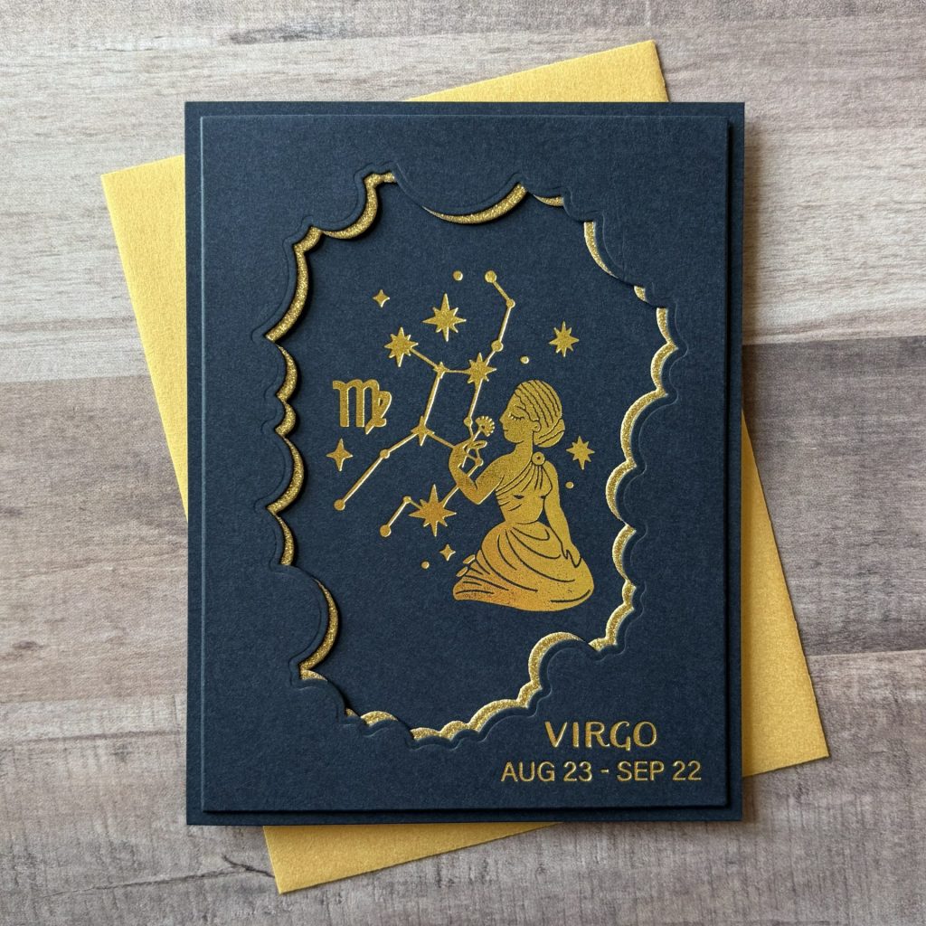 Foiled Virgo Constellation Card
