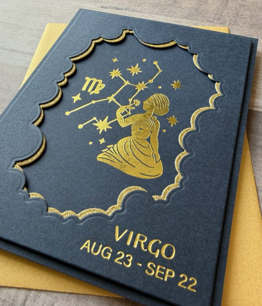 Virgo Block Print Zodiacs Card