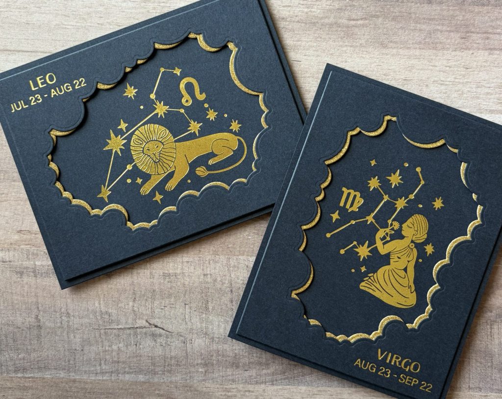 Block Print Zodiacs Cards