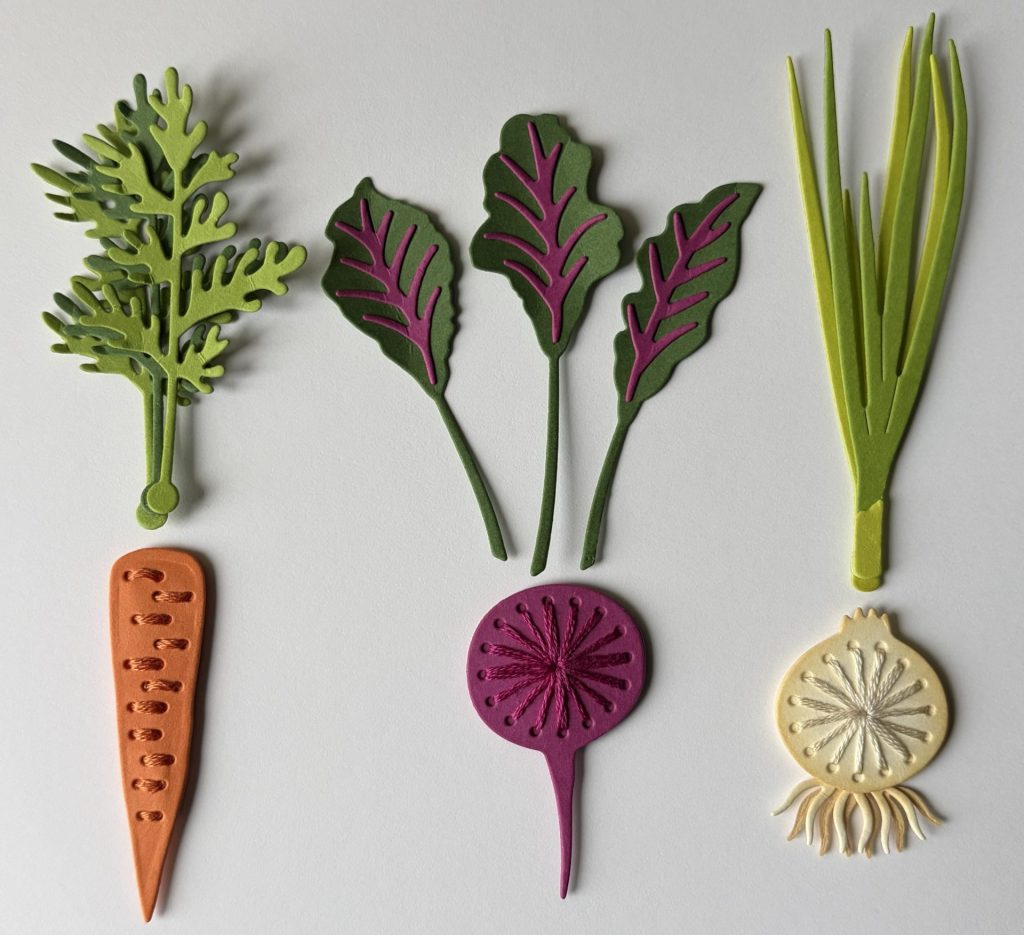 Stitched Vegetable Die-cuts