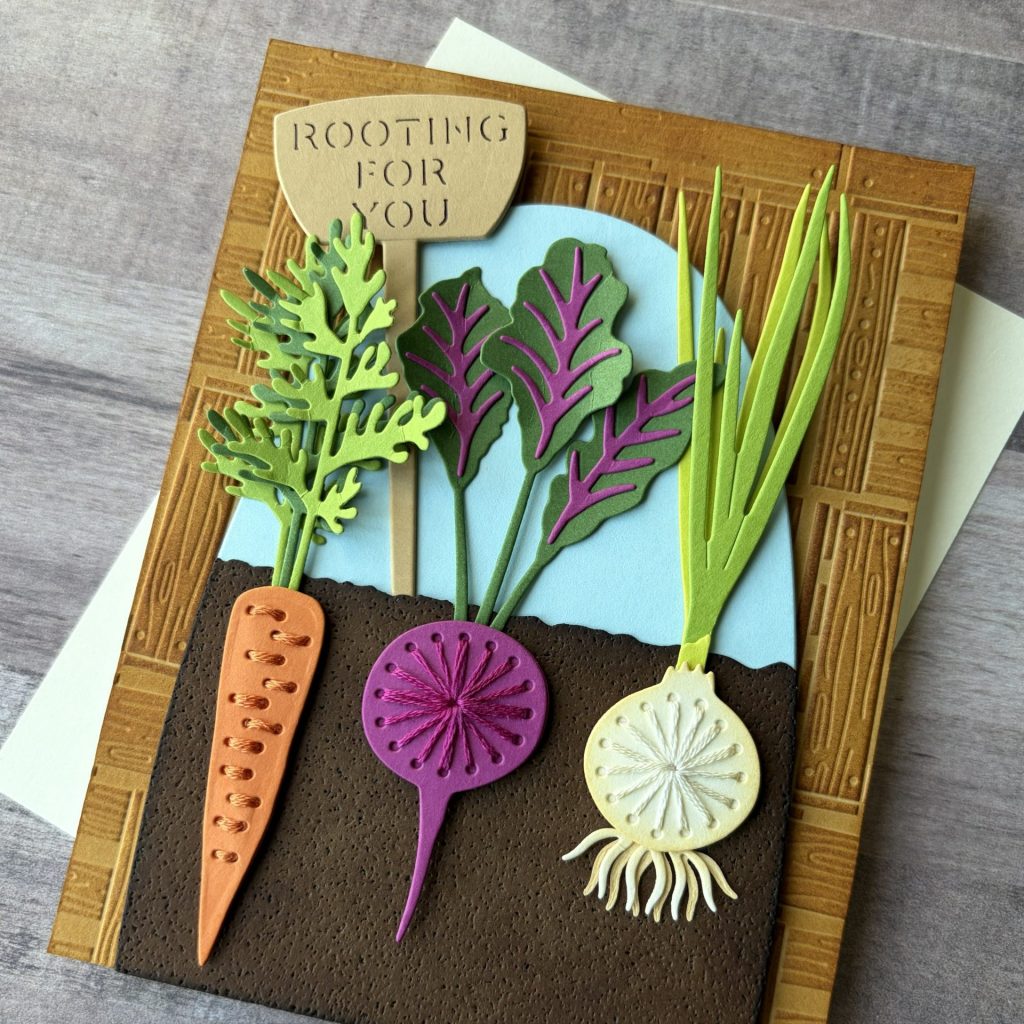 Spellbinders April Stitching Die of the Month - Rooting For You