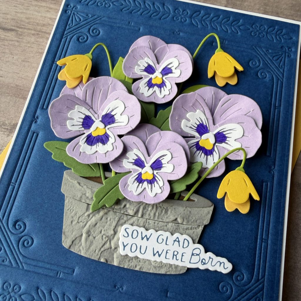 Potted Pansy Birthday Wishes Card