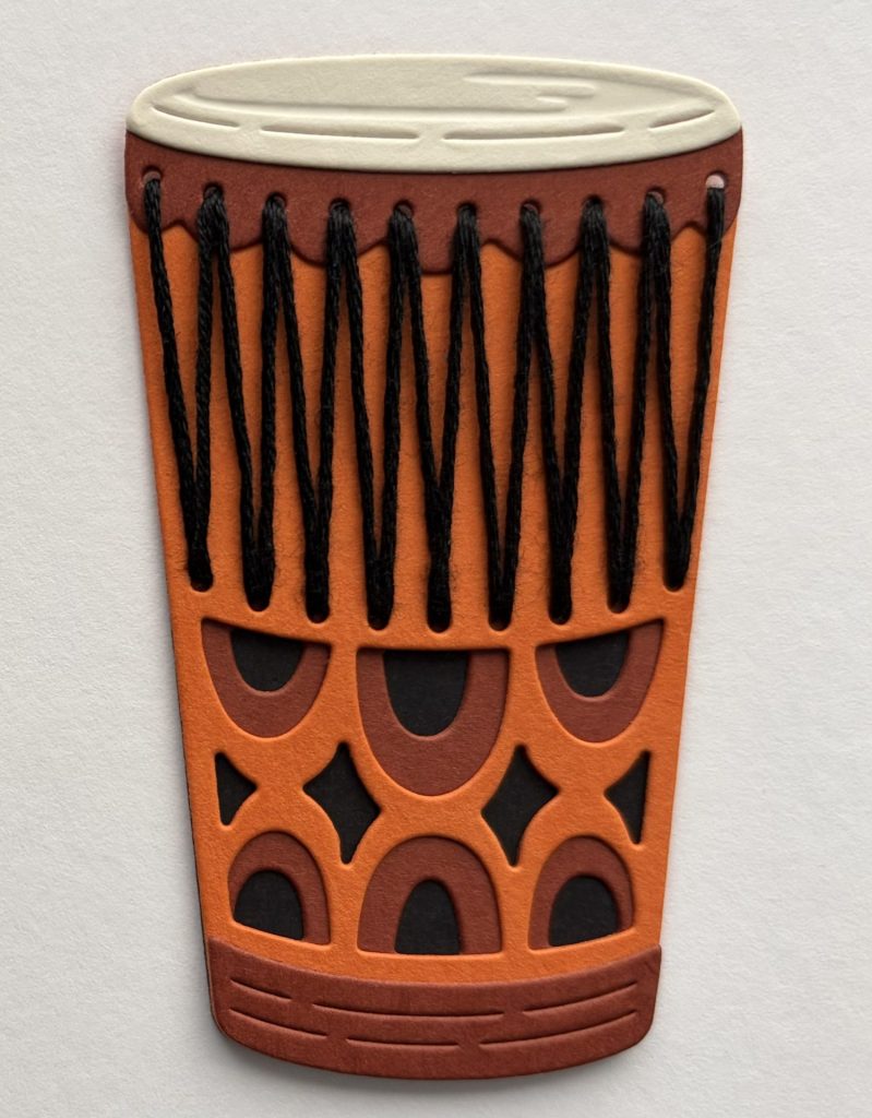Luau Beats drum assembled die-cut