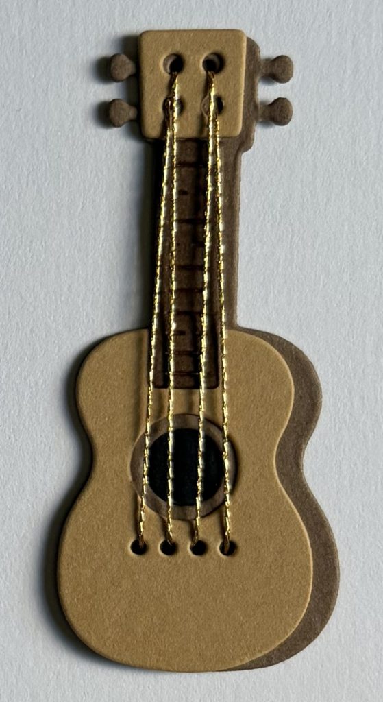 Stitched ukulele die-cut