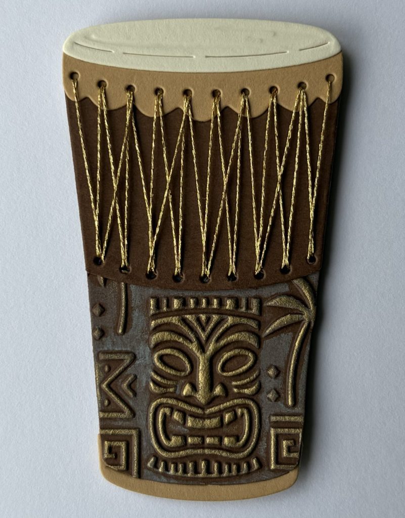 Stitched Luau Beats Drum die-cut