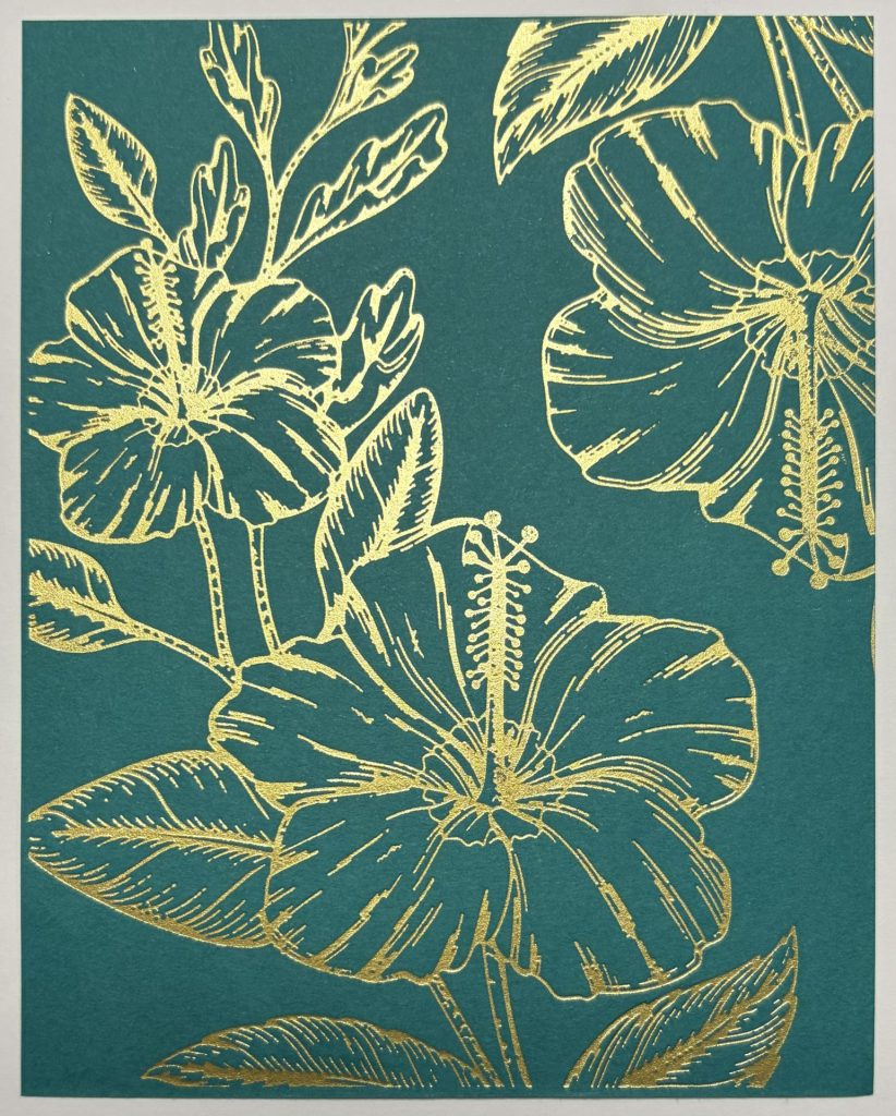 Foiled Hibiscus Bloom panel