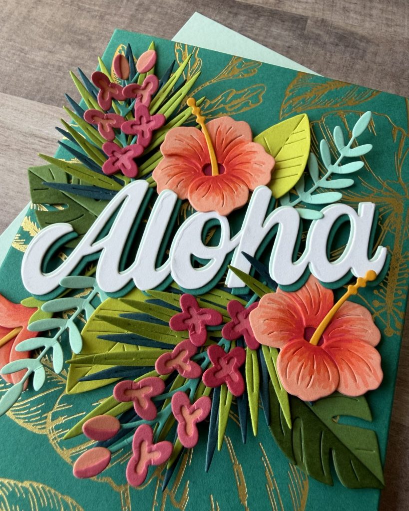 Spellbinders June Clubs - Tropical Blooms Card