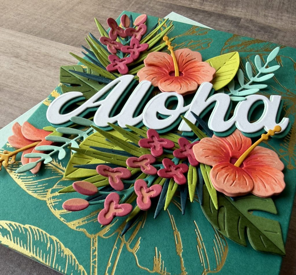 Spellbinders June Clubs - Tropical Blooms Card