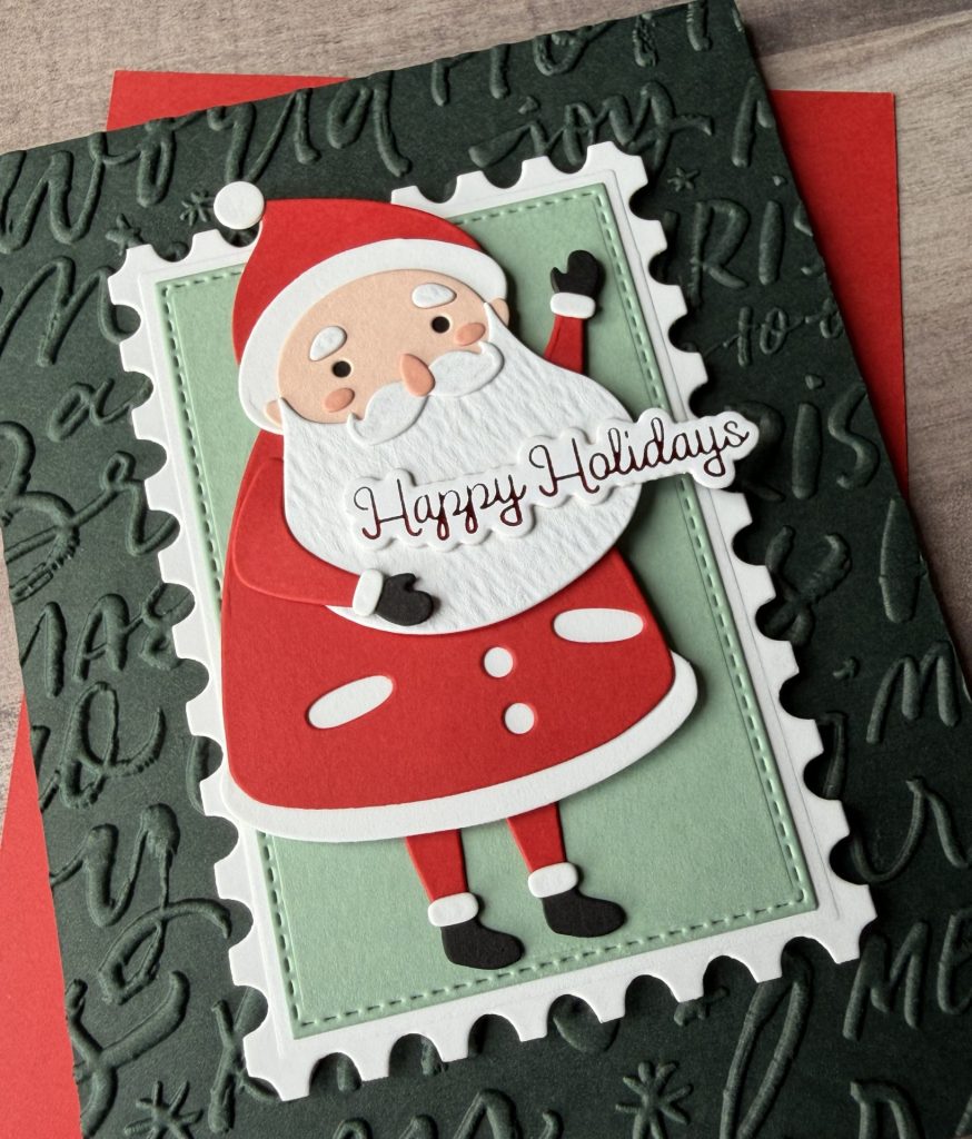 Spellbinders July Clubs - Merry Shuffle Santa Christmas Card