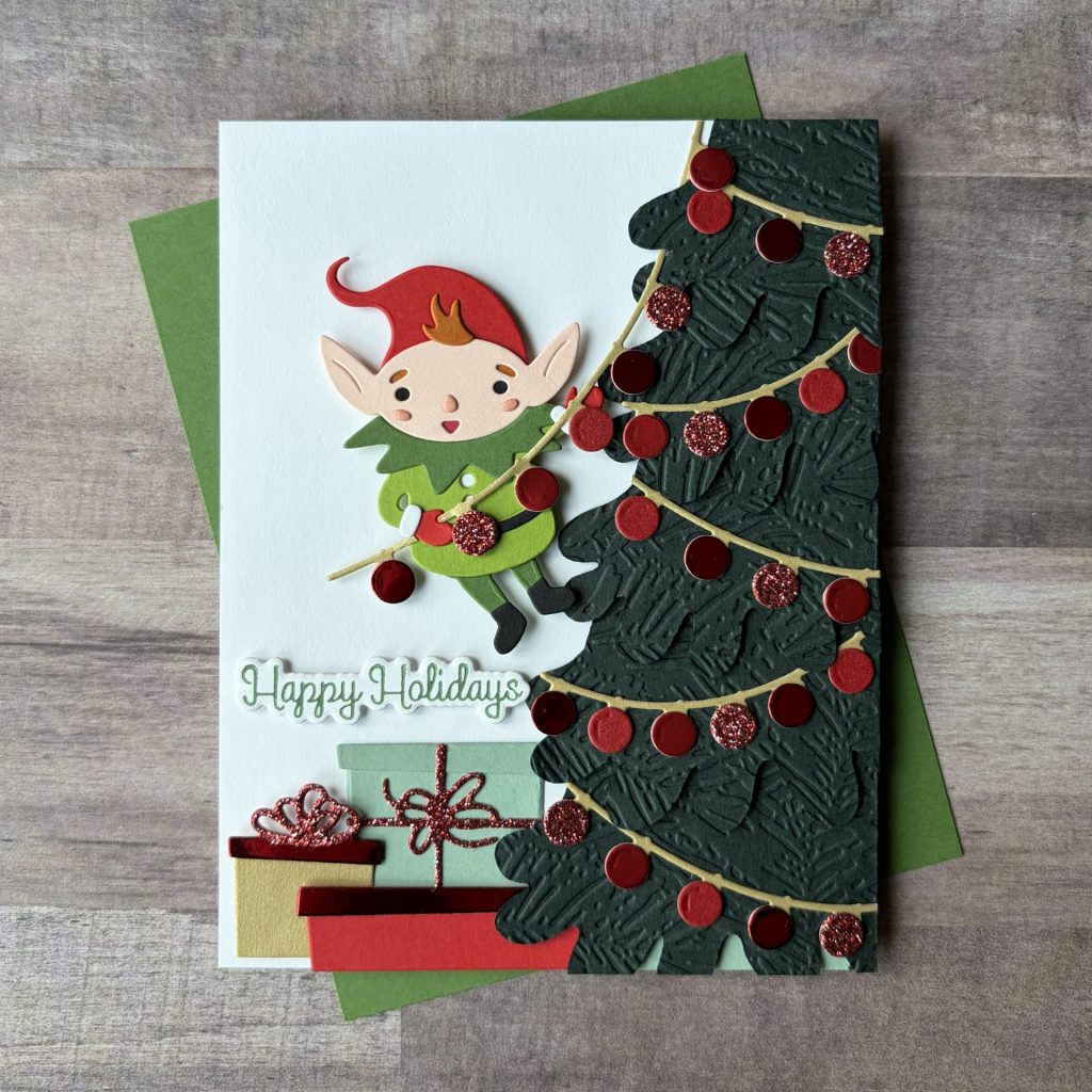 Spellbinders July Clubs - Festive Elf Shuffle Christmas Card